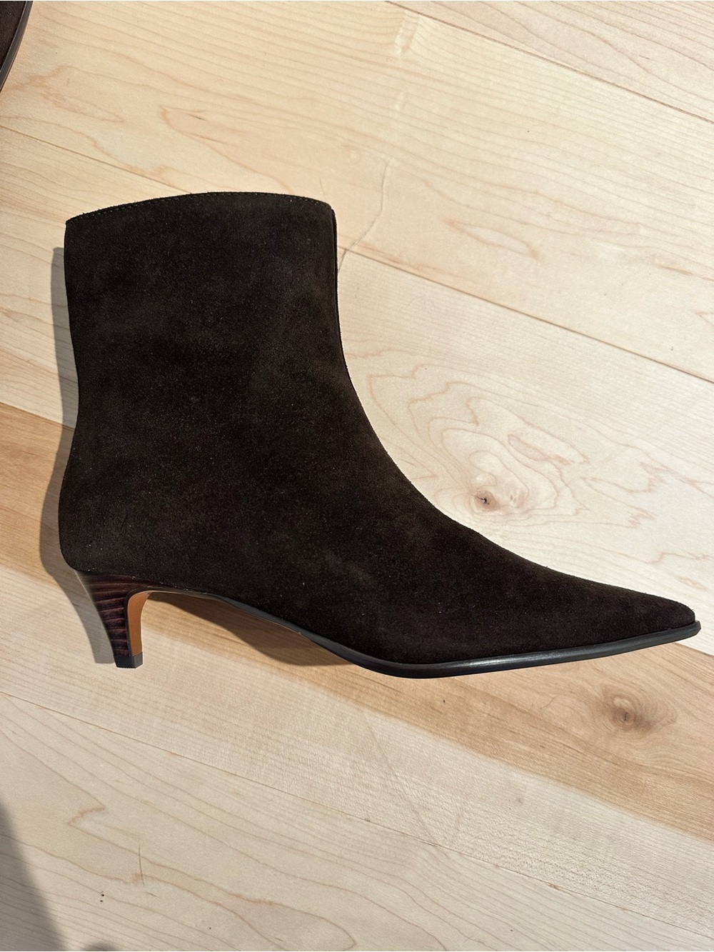 Brand New Madewell Pointed Toe Brown Suede Ankle Boots - Picture 3 of 5